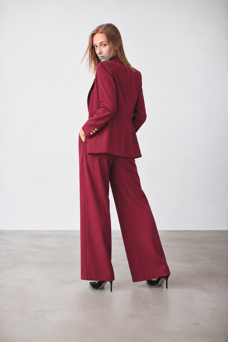 Burgundy Tailored Blazer Co-ord Set