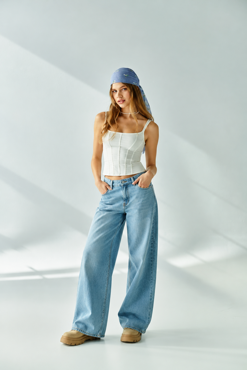 White Square-Neck Camisole Top